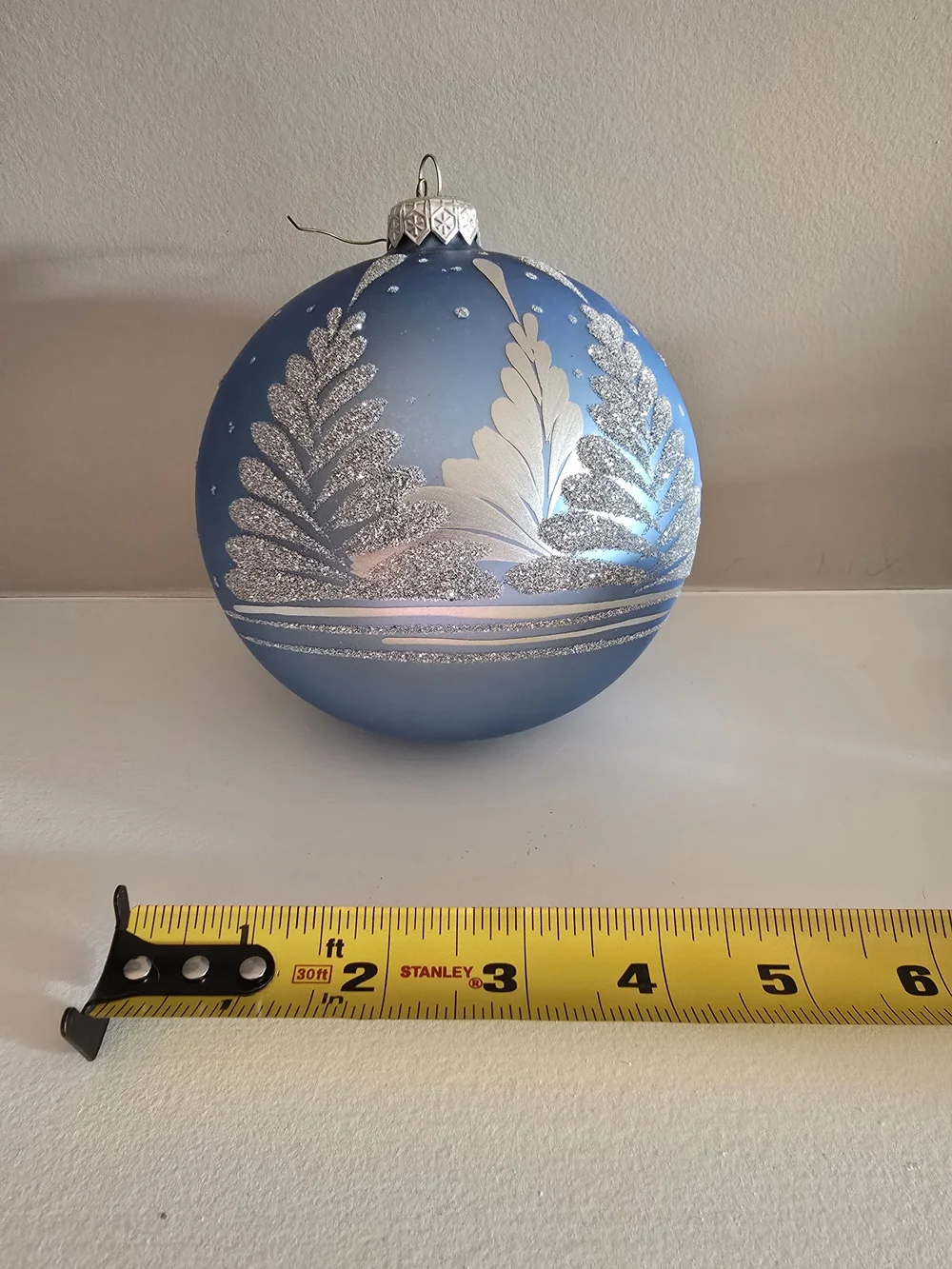 VTG Impuls Mouth Blown 2 LARGE Polish Glass Ball Christmas Ornament Made Poland